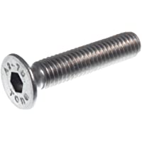 SECCARO Tornillo avellanado M6 x 30 mm- acero inoxidable V2A VA A2- DIN 7991 - ISO 10642- hexágono interior- 20 piezas